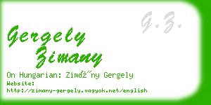 gergely zimany business card